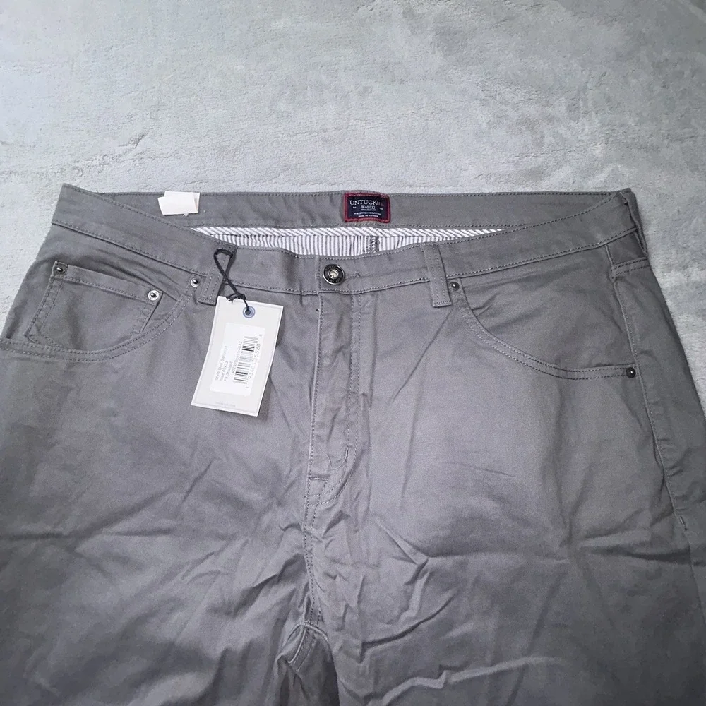UNTUCKit Don Santiago Pants 40x32 Gray Straight Fit Stretch NWT Mens